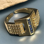 Baget taşlı safirli yüzük