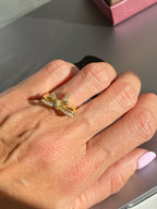 Baget taşlı fiyonk yüzük