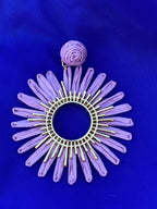 Lila renkli hasır küpe