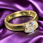 Oval tektaş yüzük