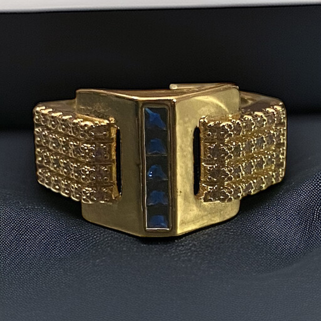 Baget taşlı safirli yüzük