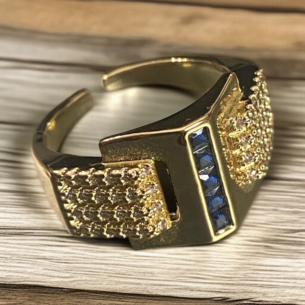 Baget taşlı safirli yüzük