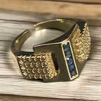 Baget taşlı safirli yüzük