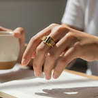 Baget taşlı safirli yüzük