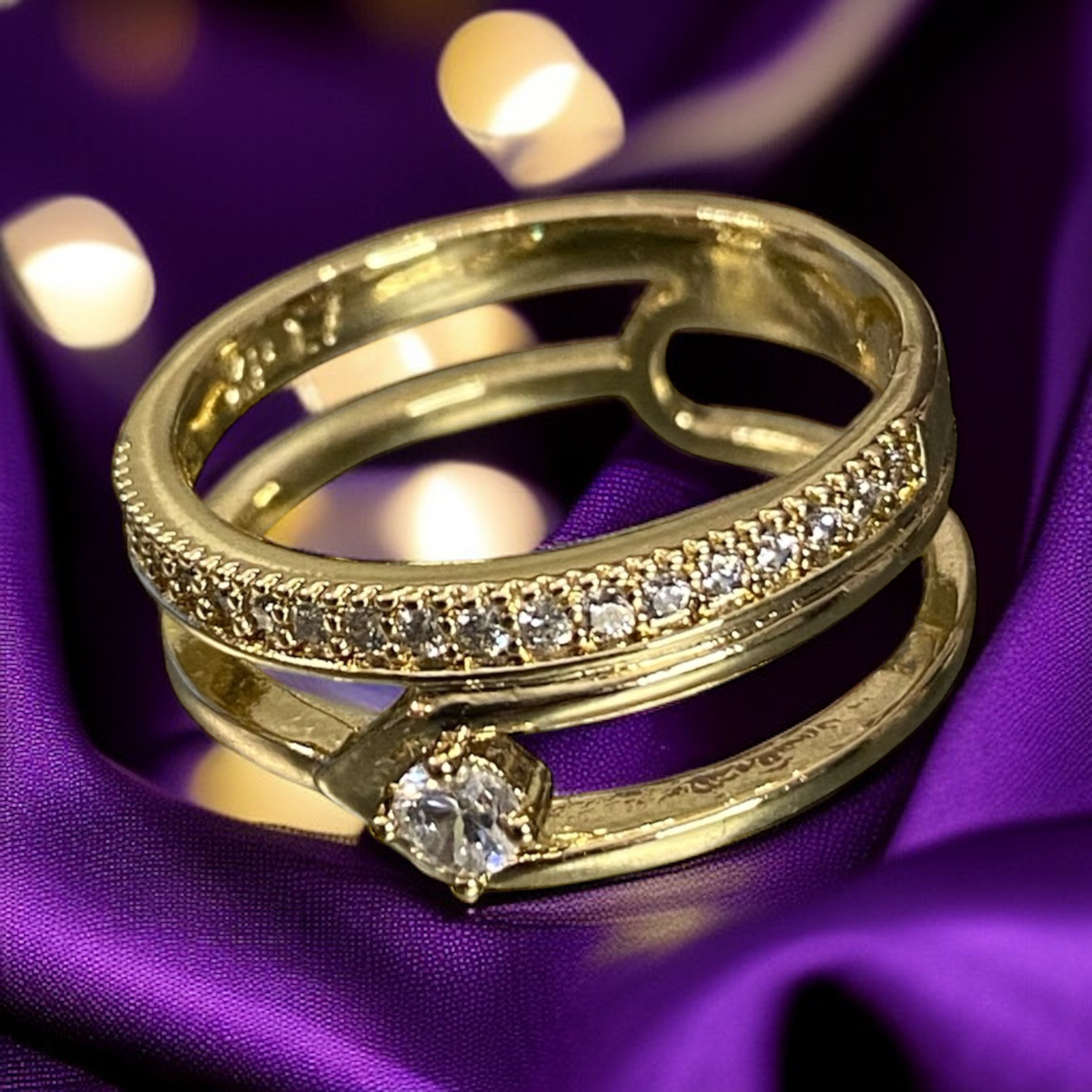 Tek taşlı 2 sıralı yüzük