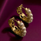 İncili midi halka küpe