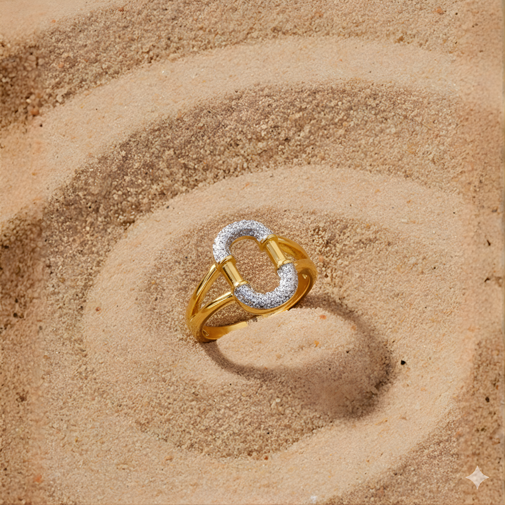 İki renkli oval yüzük