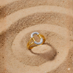 İki renkli oval yüzük