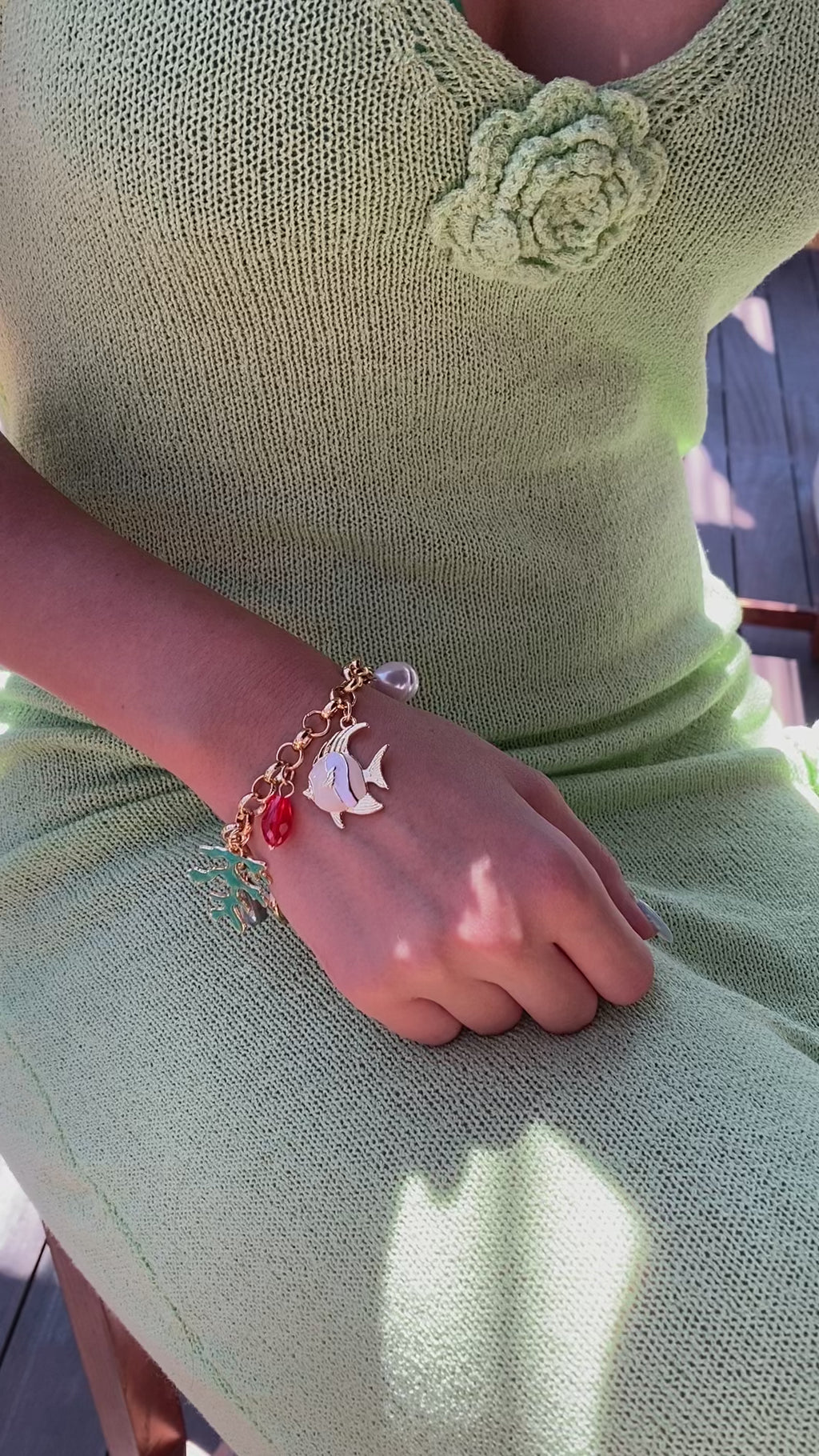Deniz temalı kolye ve bileklik set