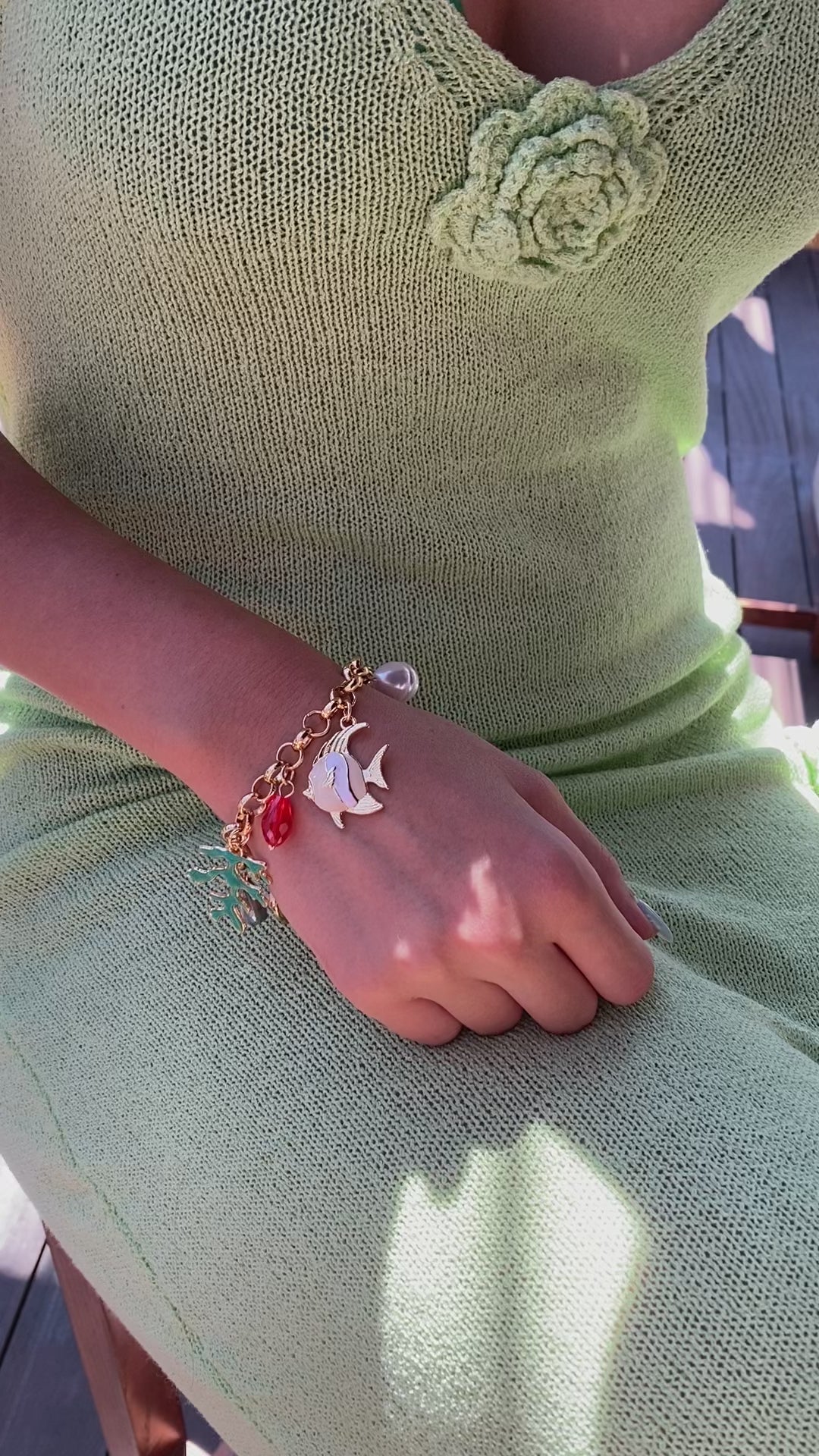 Deniz temalı kolye ve bileklik set