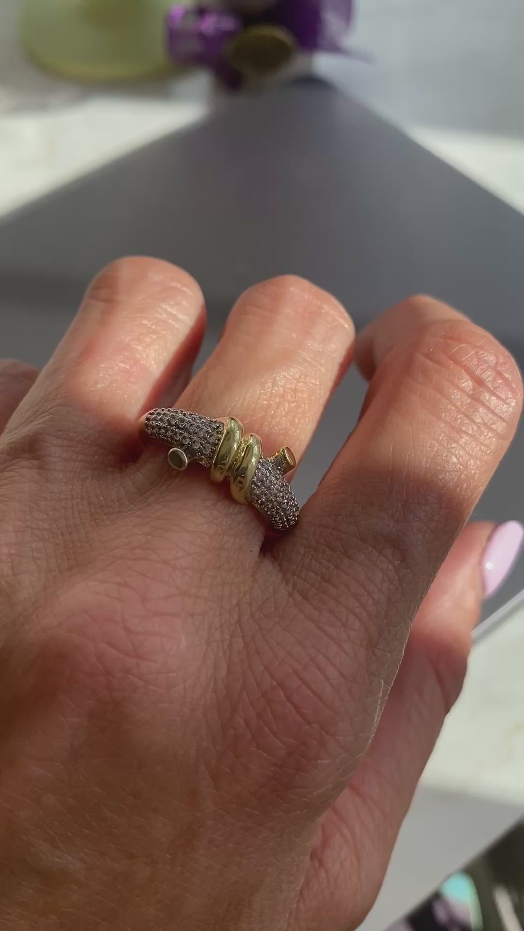 Pave düğüm yüzük